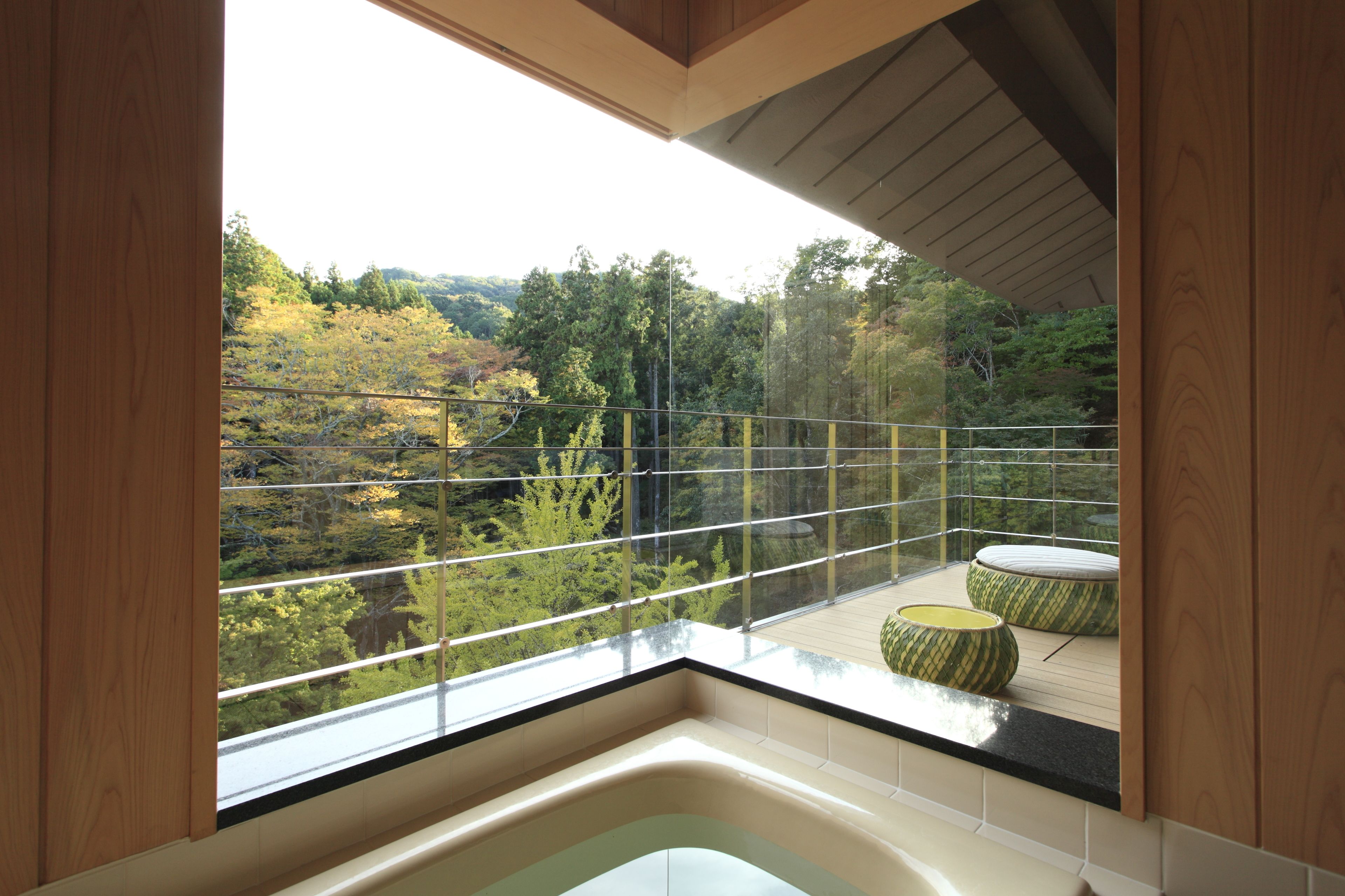 テラス付き客室　展望風呂　高層階　マウンテンビュー | バスルーム | 個別の浴槽とシャワー、深めの浴槽、バスアメニティ (無料)、ヘアドライヤー