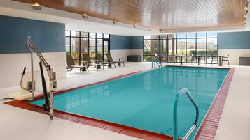 Indoor pool, open 9 AM to 9 PM, sun loungers