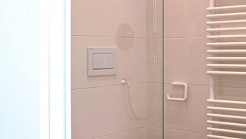 Bathroom | Shower, hair dryer, towels, soap