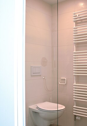 Bathroom | Shower, hair dryer, towels, soap - Sternplatz Hotel (Ehingen)