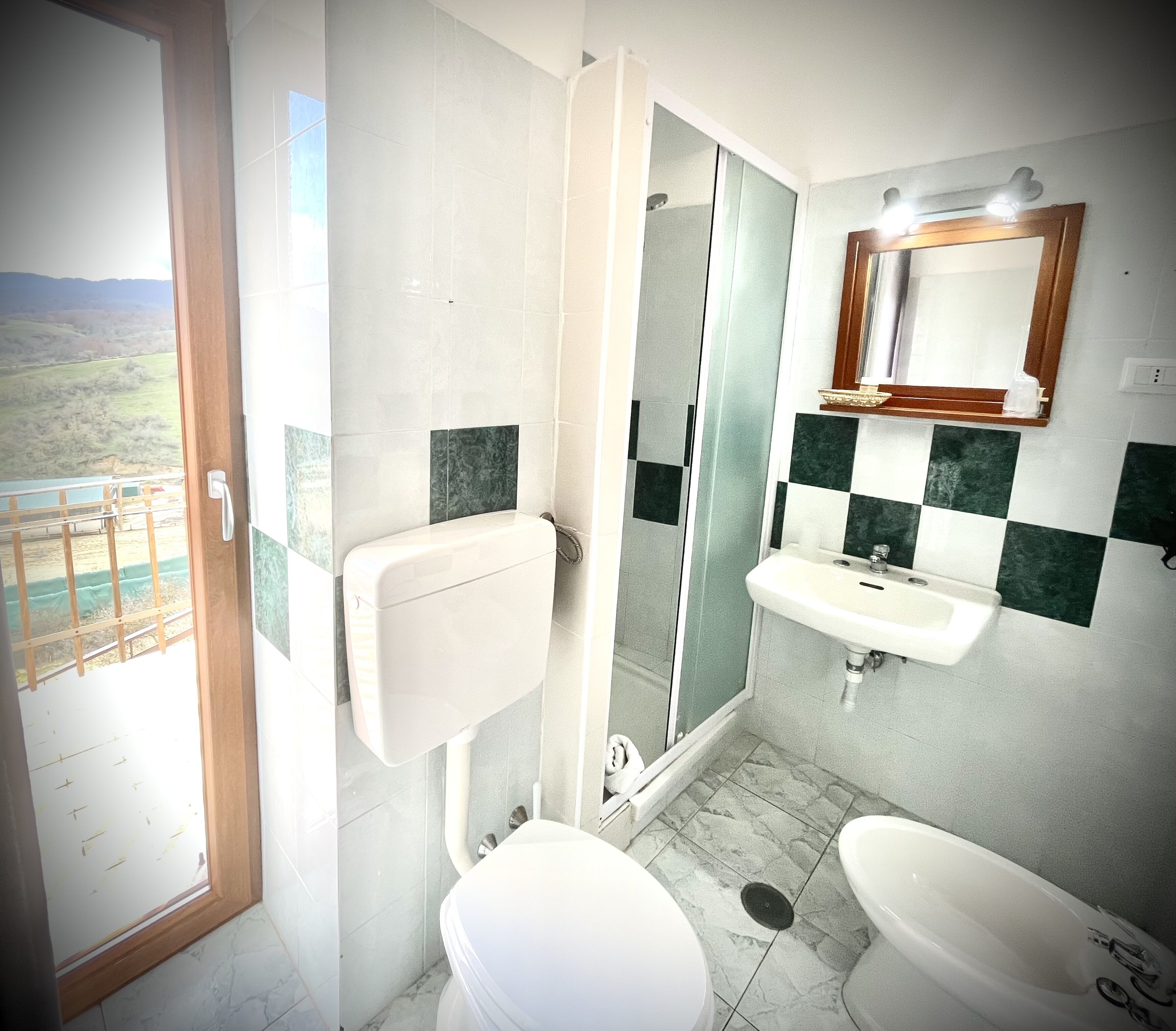 shower, free toiletries, hair dryer, bidet