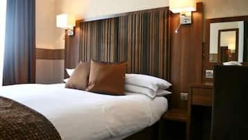 Desk, free WiFi, bed sheets