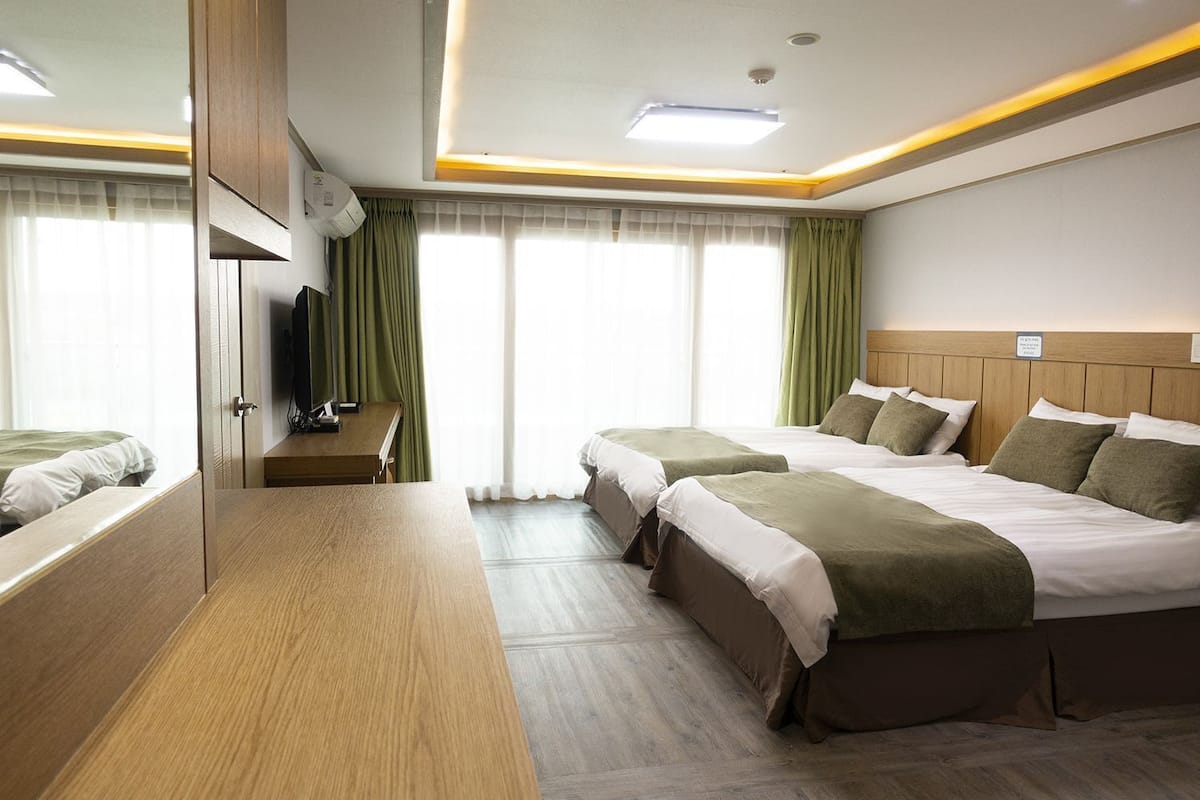 Down comforters, blackout drapes, free WiFi, wheelchair access