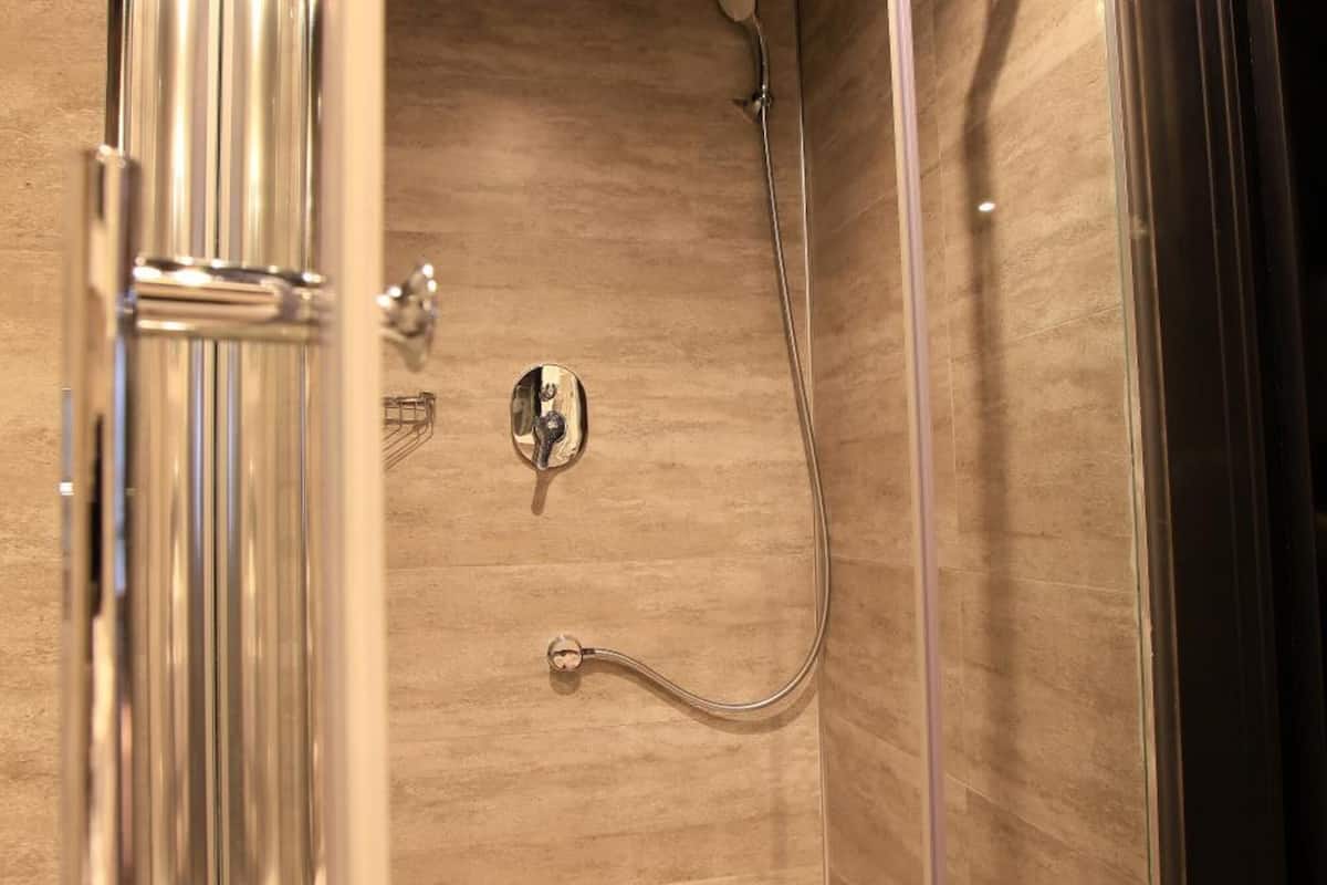 shower, free toiletries, hair dryer, slippers