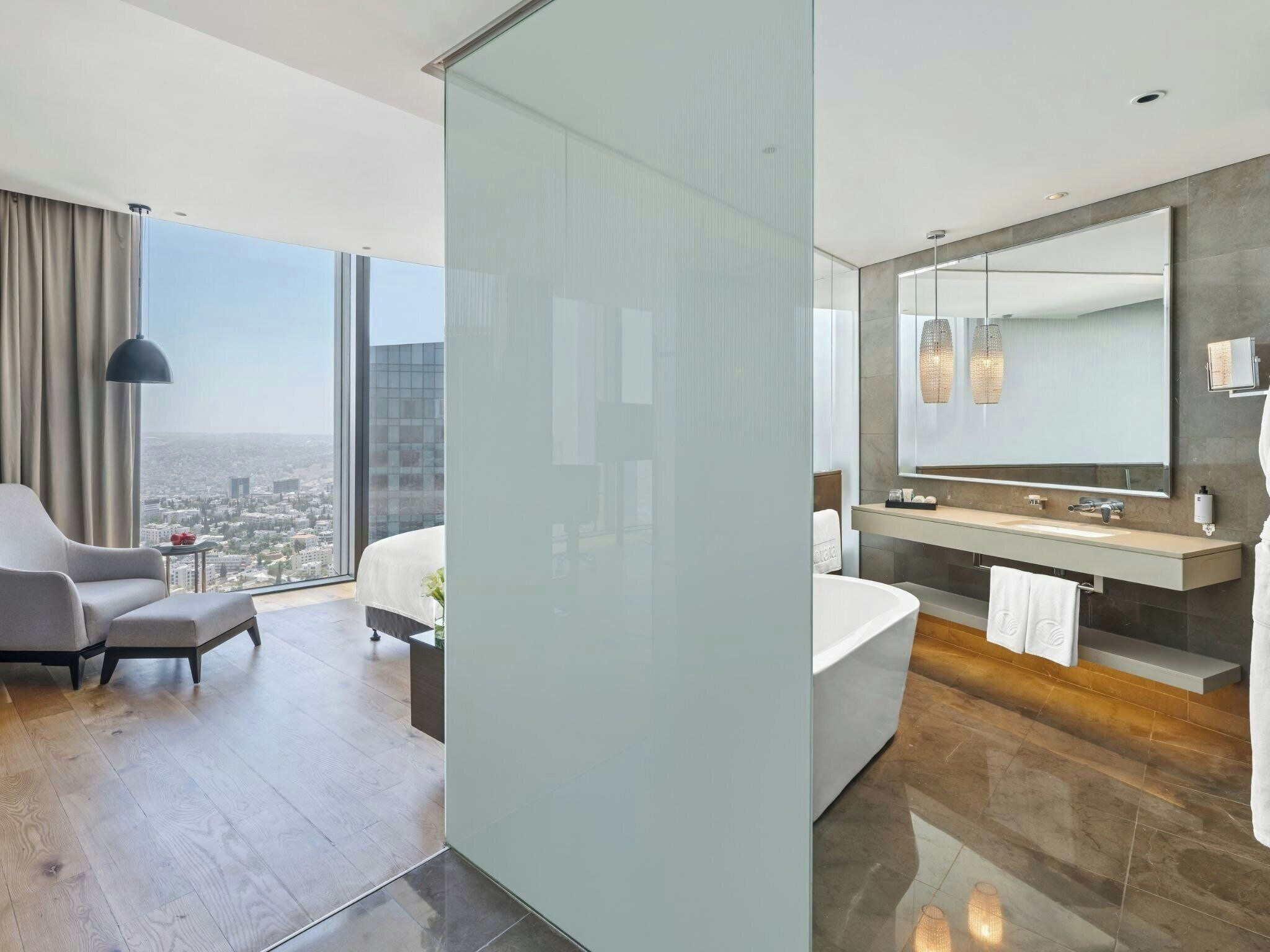 Suite, 1 Bedroom, City View | Down comforters, in-room safe, desk, laptop workspace