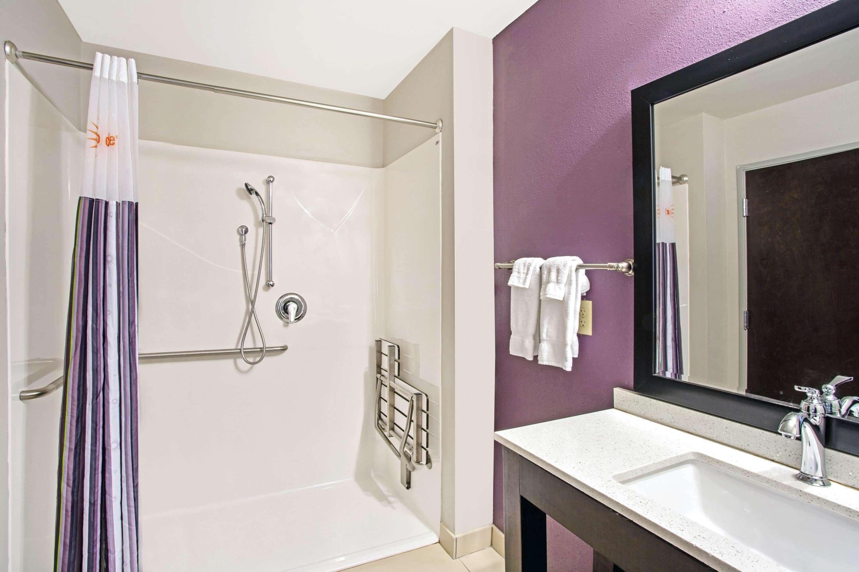 room, 1 king bed, accessible, non smoking (mobility accessible) | bathroom | combined shower/bathtub, free toiletries, hair dryer, towels