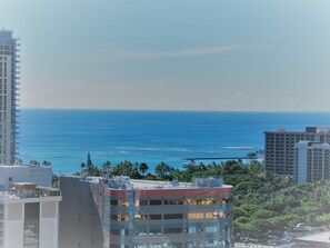 Superior Studio Suite, 1 Double Bed, Kitchen, City View | Beach/ocean view