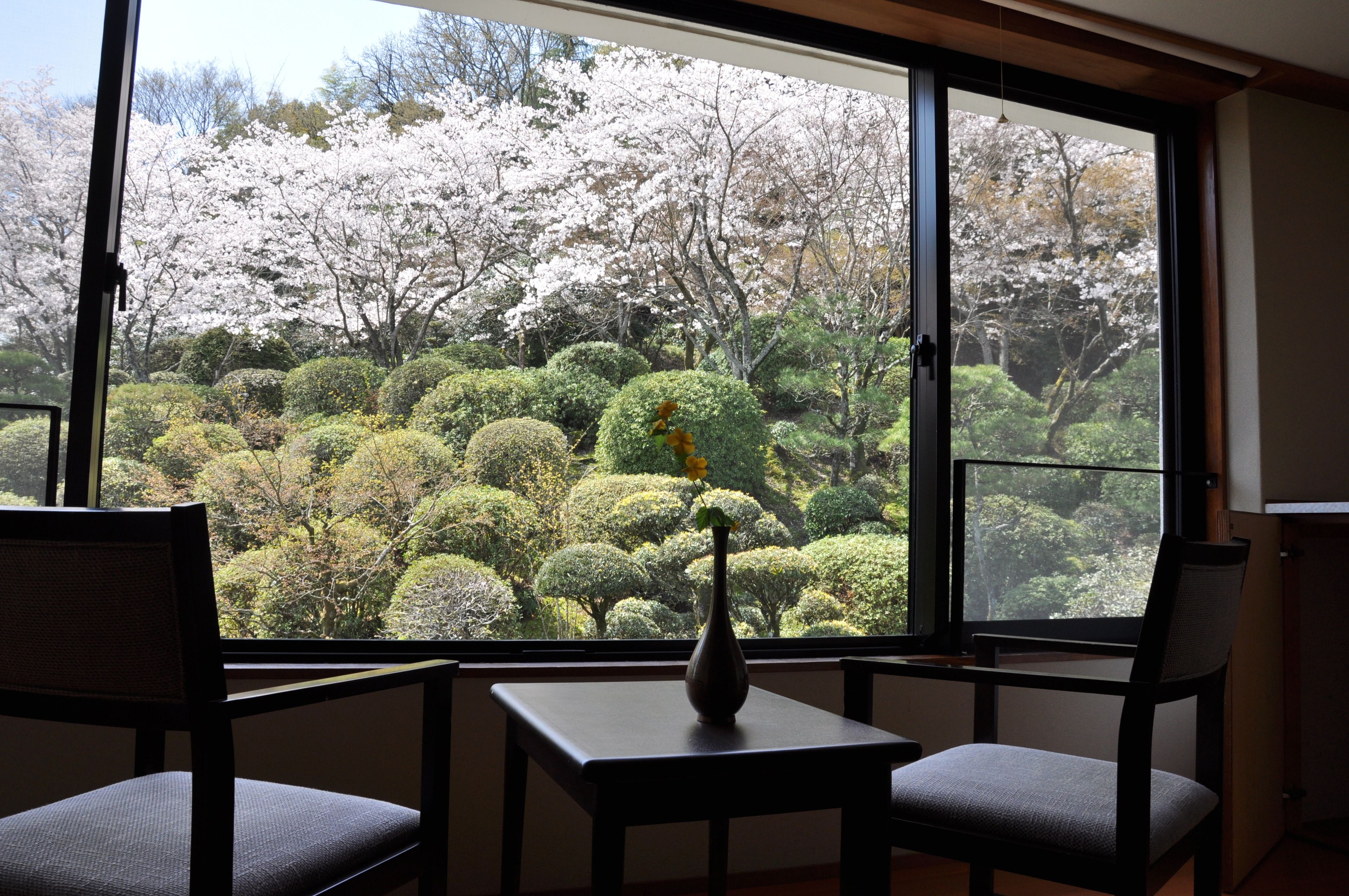 main building japanese traditional room, garden view | premium bedding, down duvets, in-room safe, iron/ironing board