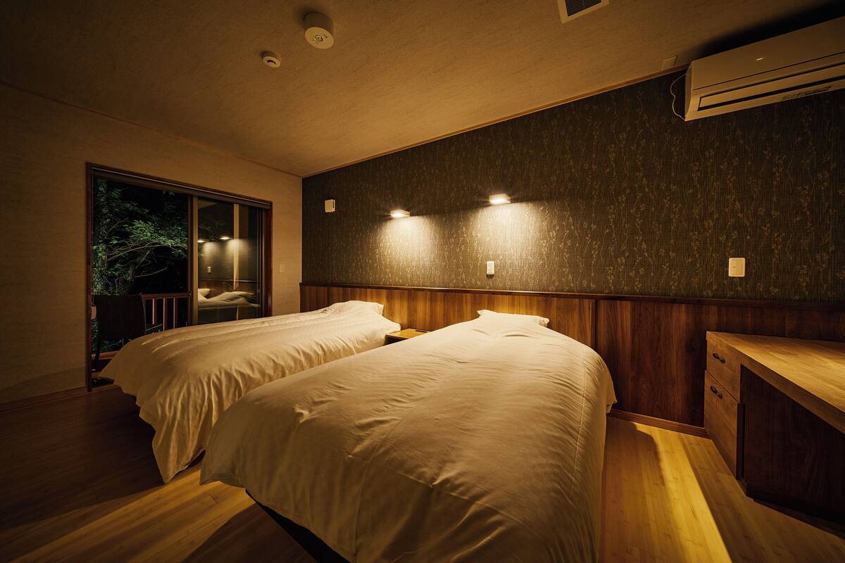 executive sakura japanese-western quad room | premium bedding, down duvets, in-room safe, iron/ironing board