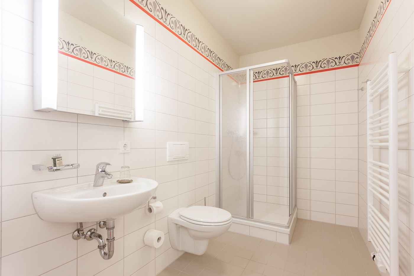 apartment, ensuite (burg mildenstein) | bathroom | shower, hair dryer