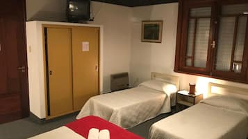 Desk, free WiFi, bed sheets