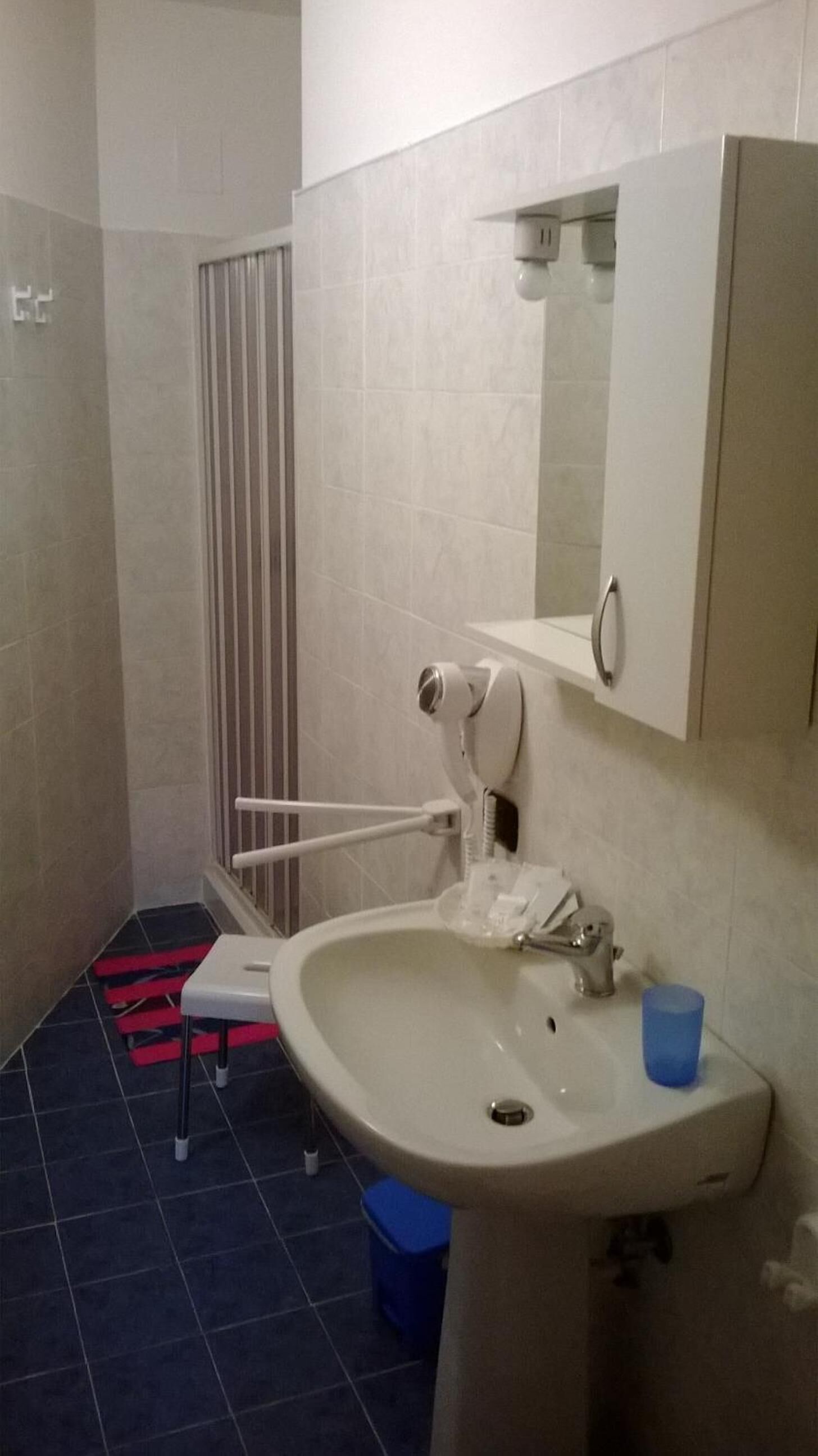 Shower, free toiletries, hair dryer, bidet