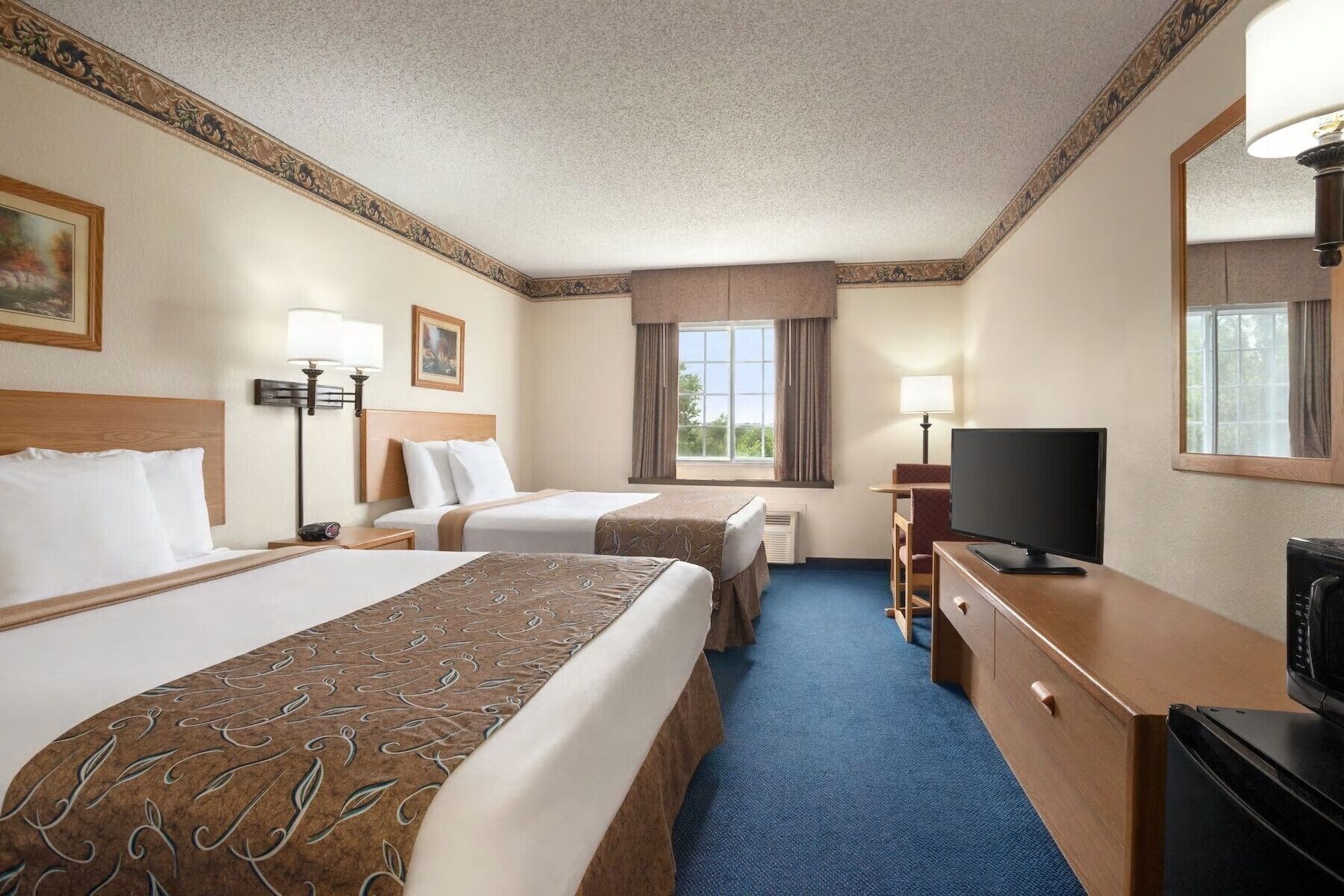 room, 2 queen beds, non smoking | desk, iron/ironing board, free cots/infant beds, rollaway beds