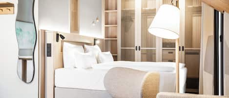 Luxe beddengoed, een kluis op de kamer, verduisterende gordijnen