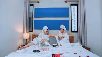 Sábanas de algodón egipcio, ropa de cama de alta calidad y minibar