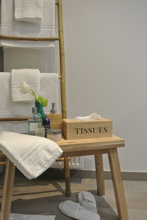 Hair dryer, towels - Lo-gies (Lochristi)