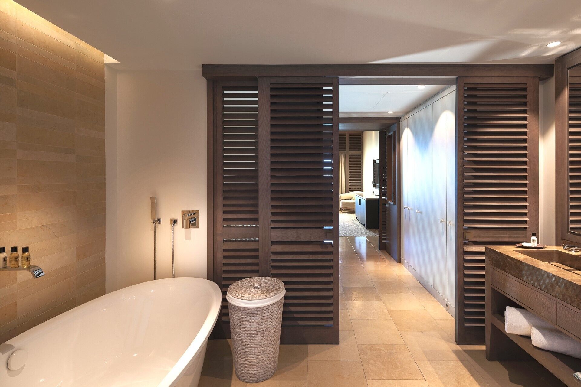 eco-friendly toiletries, hair dryer, bathrobes, slippers