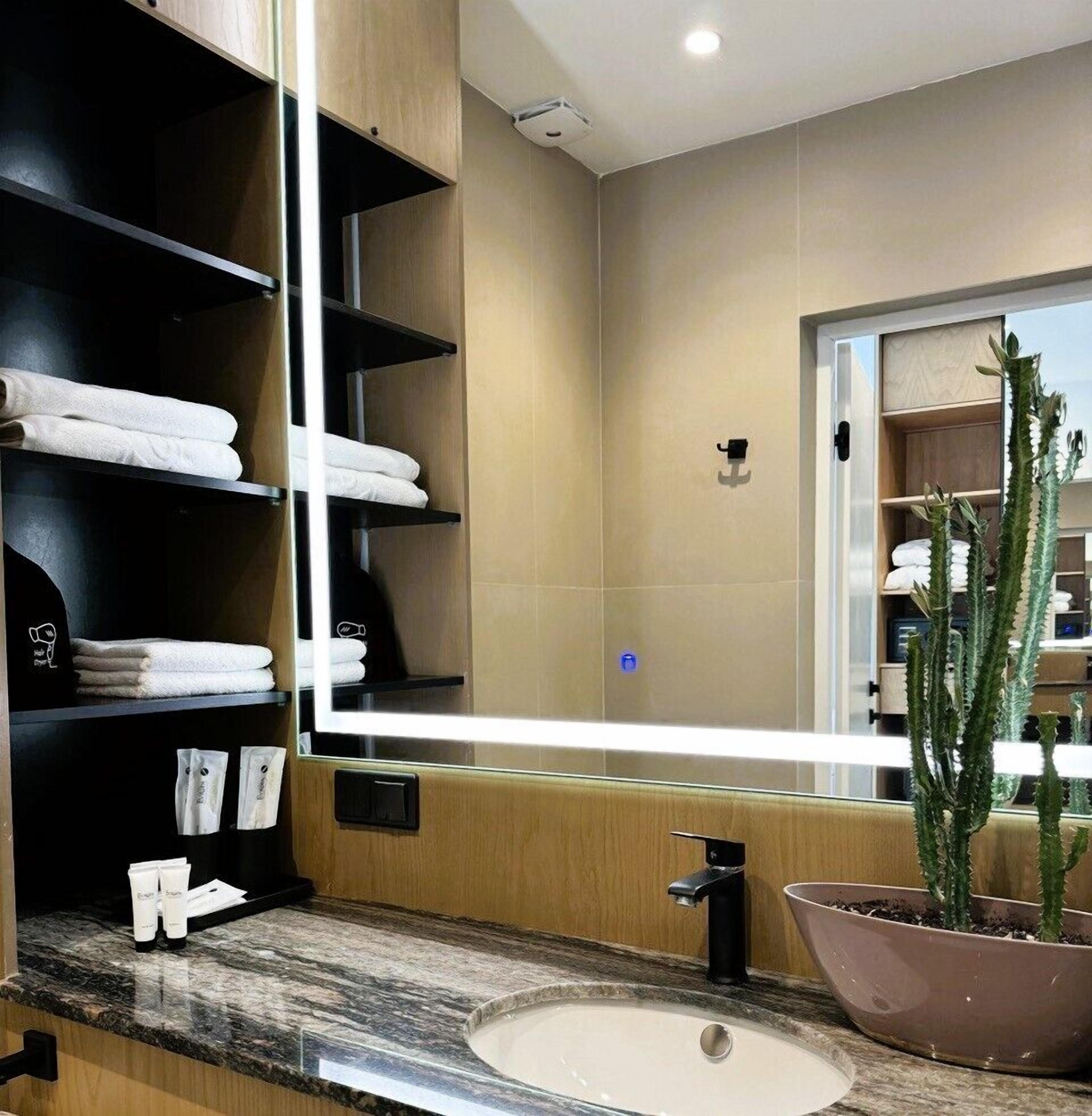 shower, free toiletries, hair dryer, bathrobes