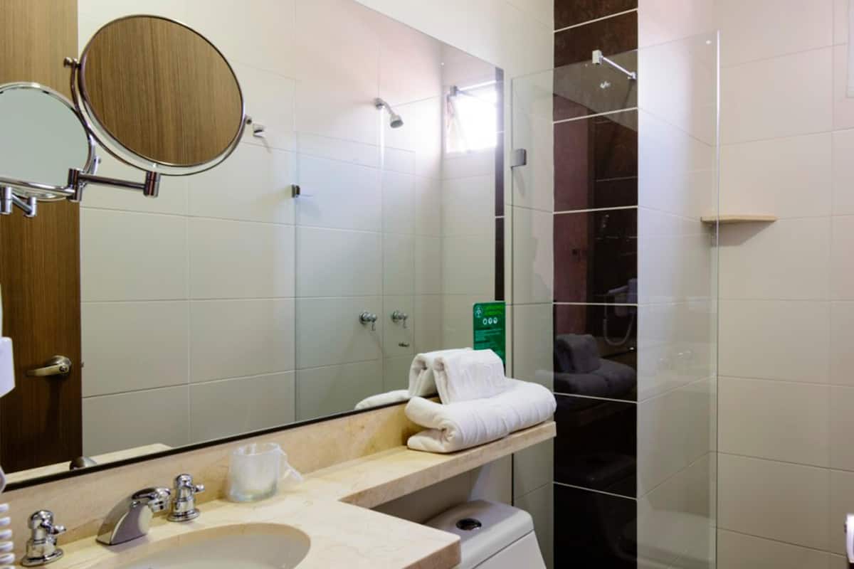 Bathroom | Shower, free toiletries, towels