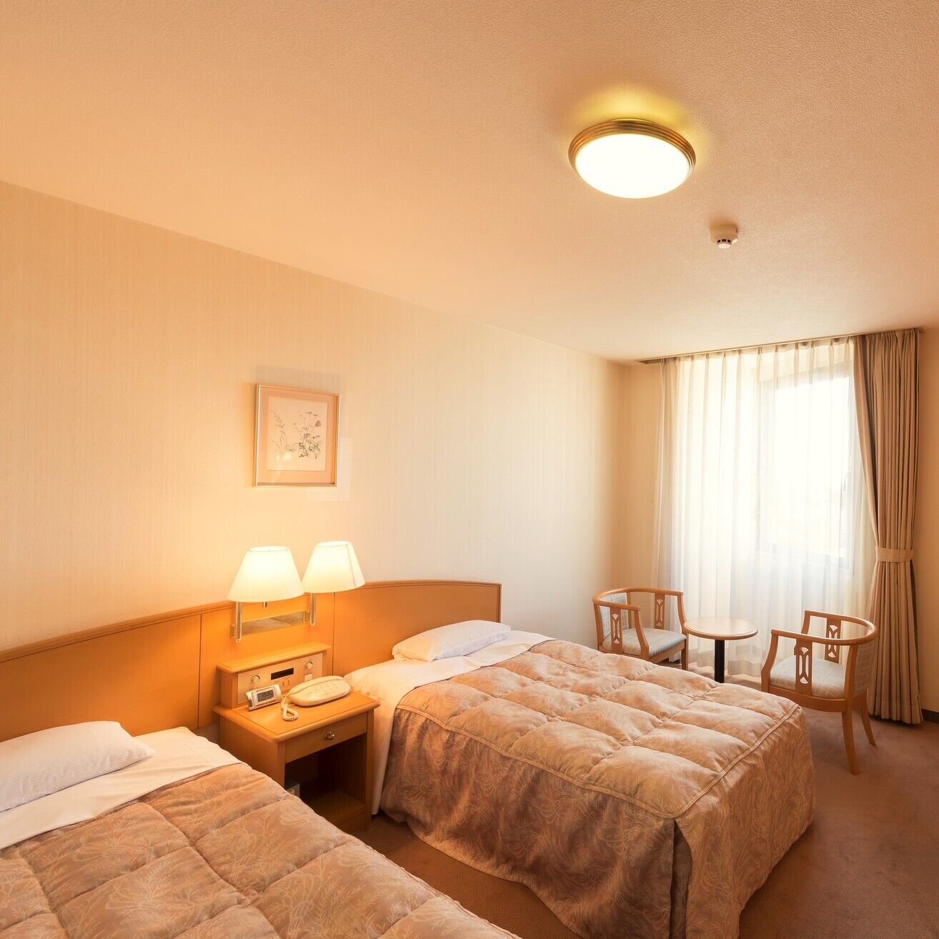 Desk, free WiFi, bed sheets