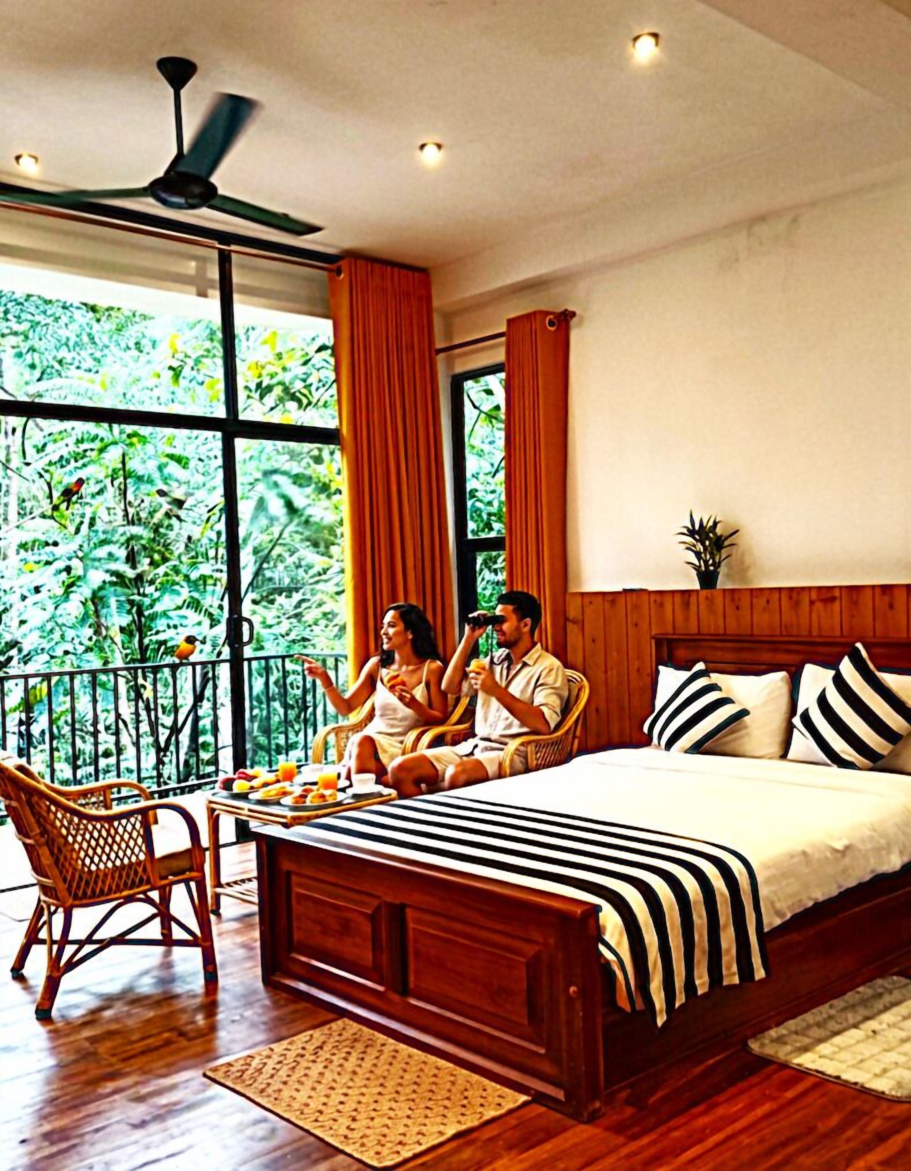 Phòng đôi Deluxe, 1 phòng ngủ, ban công, quang cảnh vườn | Bộ trải giường bằng vải cotton Ai Cập, bộ đồ giường cao cấp 