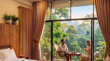 Deluxe Double Room, 1 Bedroom, Balcony, Garden View | Egyptian cotton sheets, premium bedding, pillowtop beds, in-room safe
