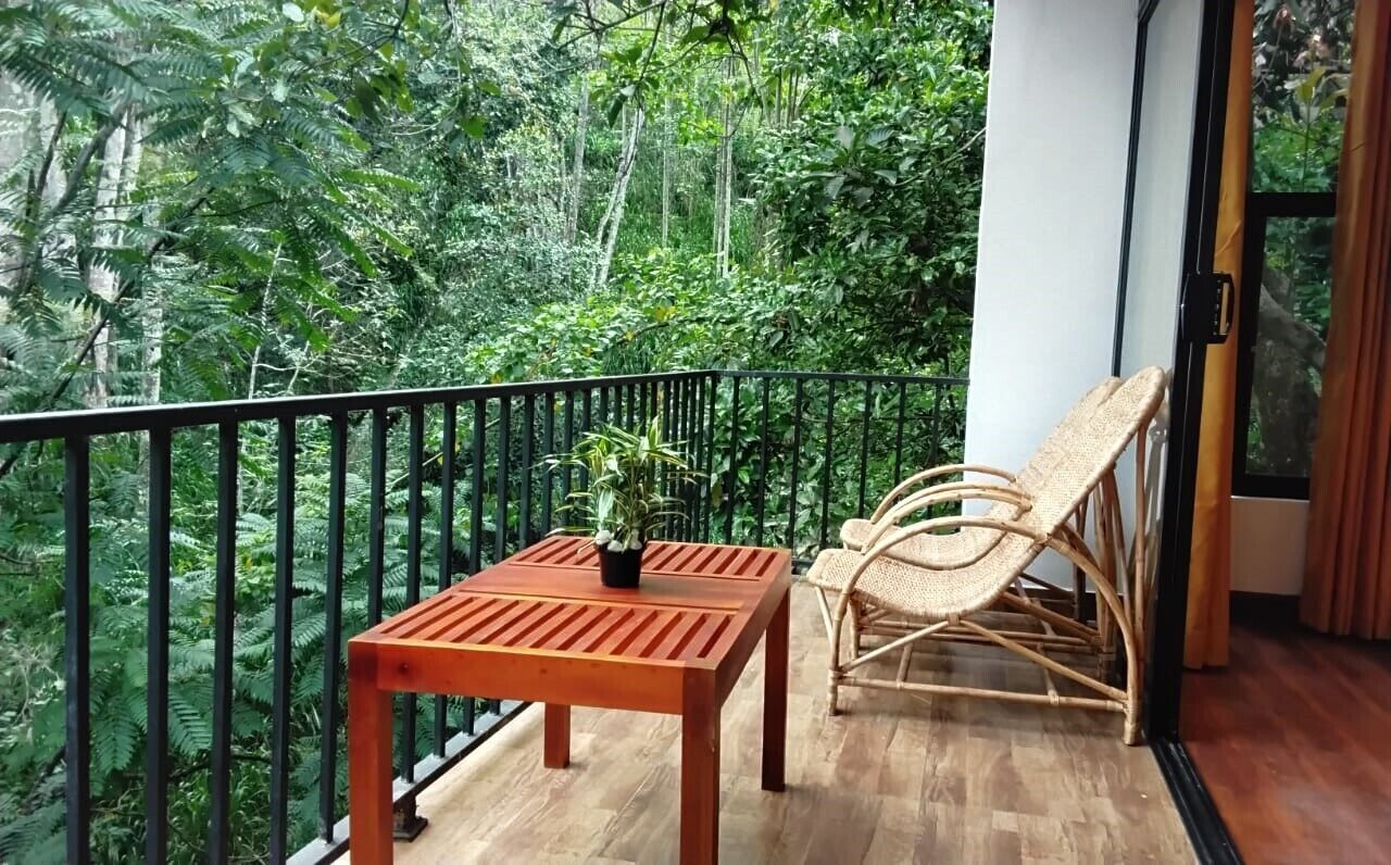 Habitación doble Deluxe, 1 habitación, balcón, vista al jardín | Terraza o patio