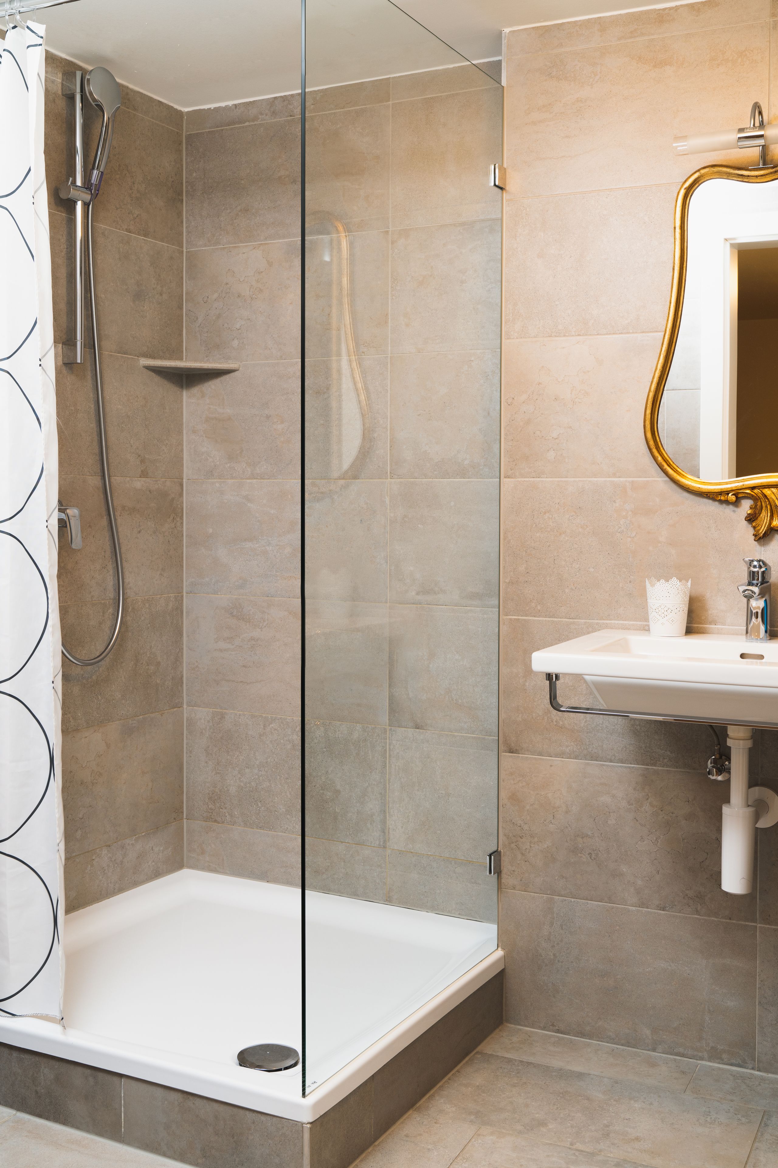 studio (no view) | bathroom | shower, hair dryer, towels