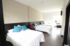 Family Room, 1 Bedroom, Garden View | Premium bedding, in-room safe, desk, free WiFi - Ocean Blue Hotel (Manglaralto)