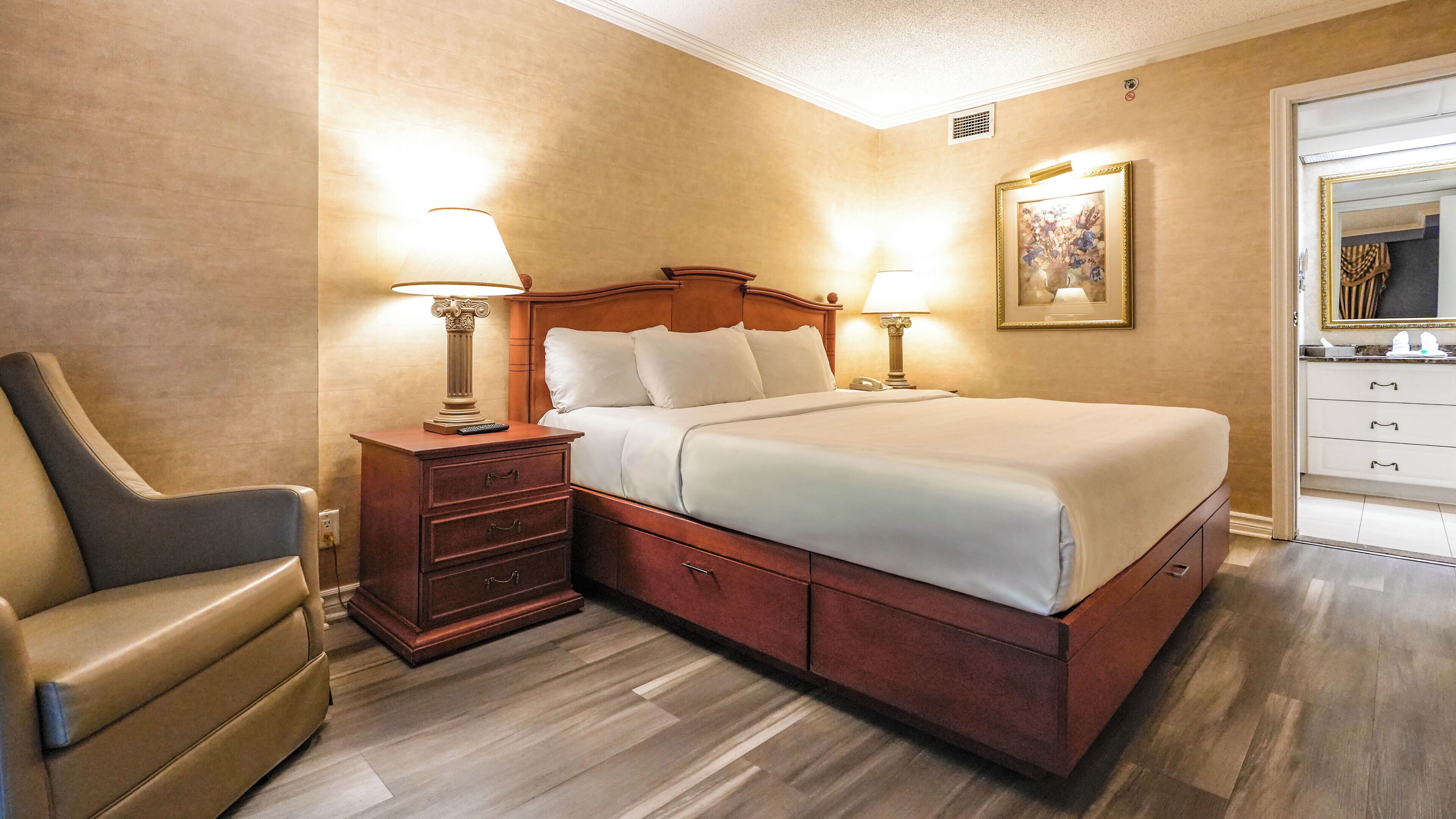 Interior Garden Balcony Suite, 1 King Bed with Sofa-bed | Memory foam beds, in-room safe, desk, blackout drapes