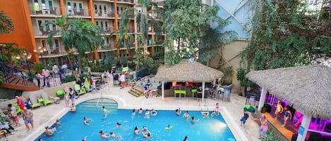 Indoor pool, open 9:00 AM to 10:00 PM, sun loungers