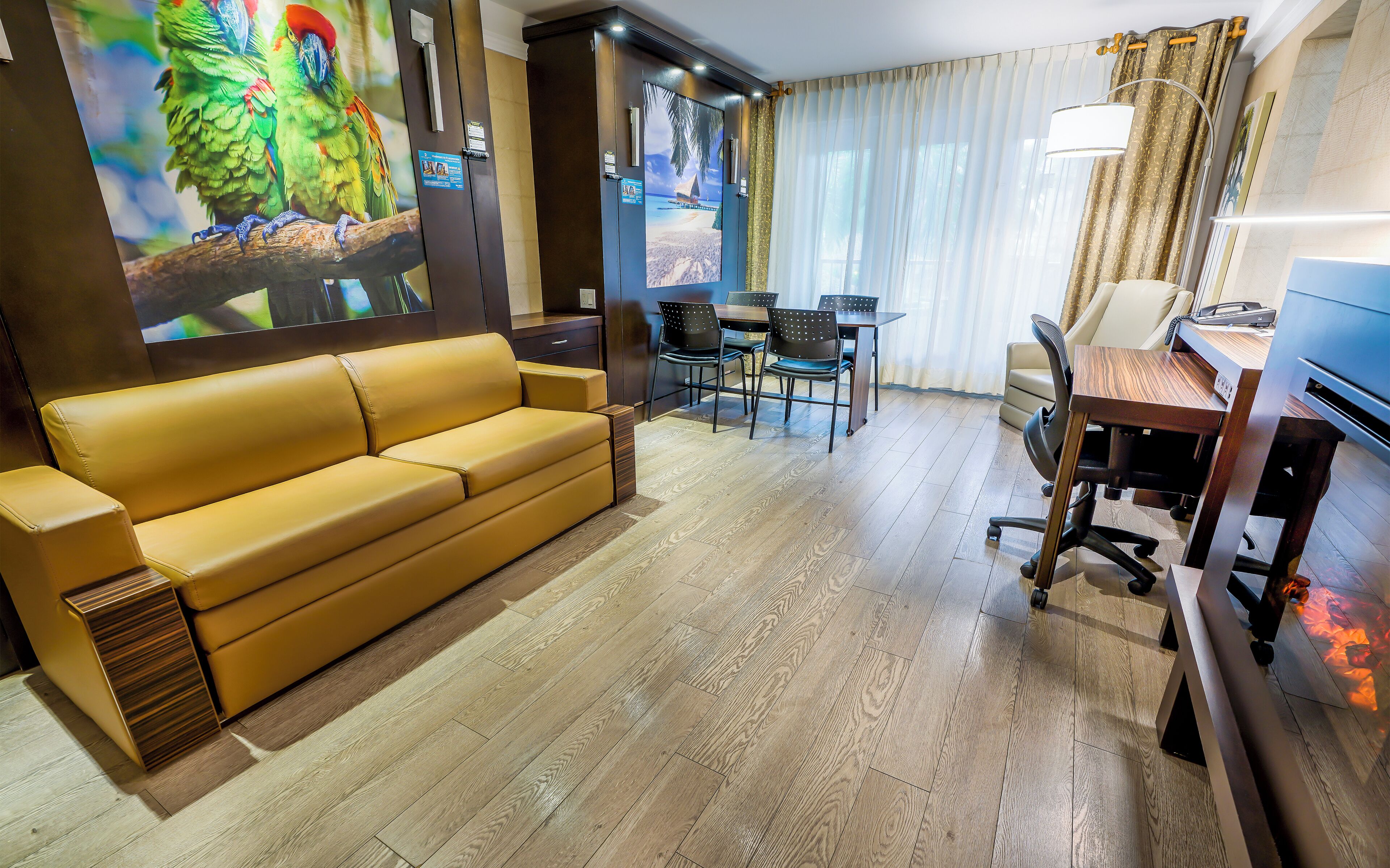 superior room, 2 queen murphy beds, kitchenette, garden view | 1 bedroom, premium bedding, memory-foam beds, in-room safe