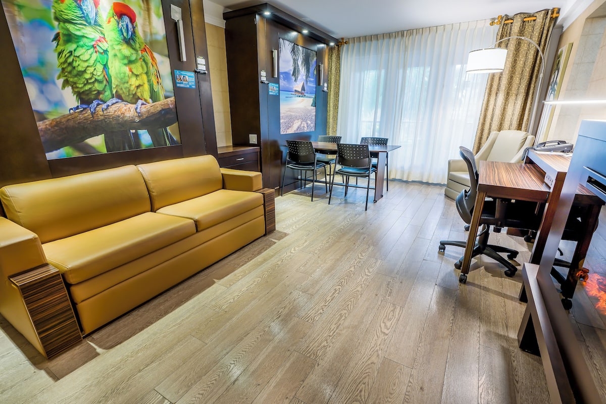 superior room, 2 queen murphy beds, kitchenette, garden view | 1 bedroom, premium bedding, memory-foam beds, in-room safe