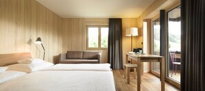 Comfort Double Room, Balcony (Bregenzerwald) | Premium bedding, in-room safe, desk, soundproofing -  Krone Hittisau - Hotel & Restaurant im Bregenzerwald (Hittisau)