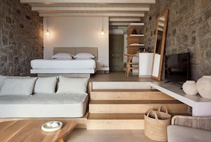 Grand Suite with private pool and sea view | In-room safe, blackout drapes, soundproofing, iron/ironing board -  Hotel Milos Sea Resort (Milos)