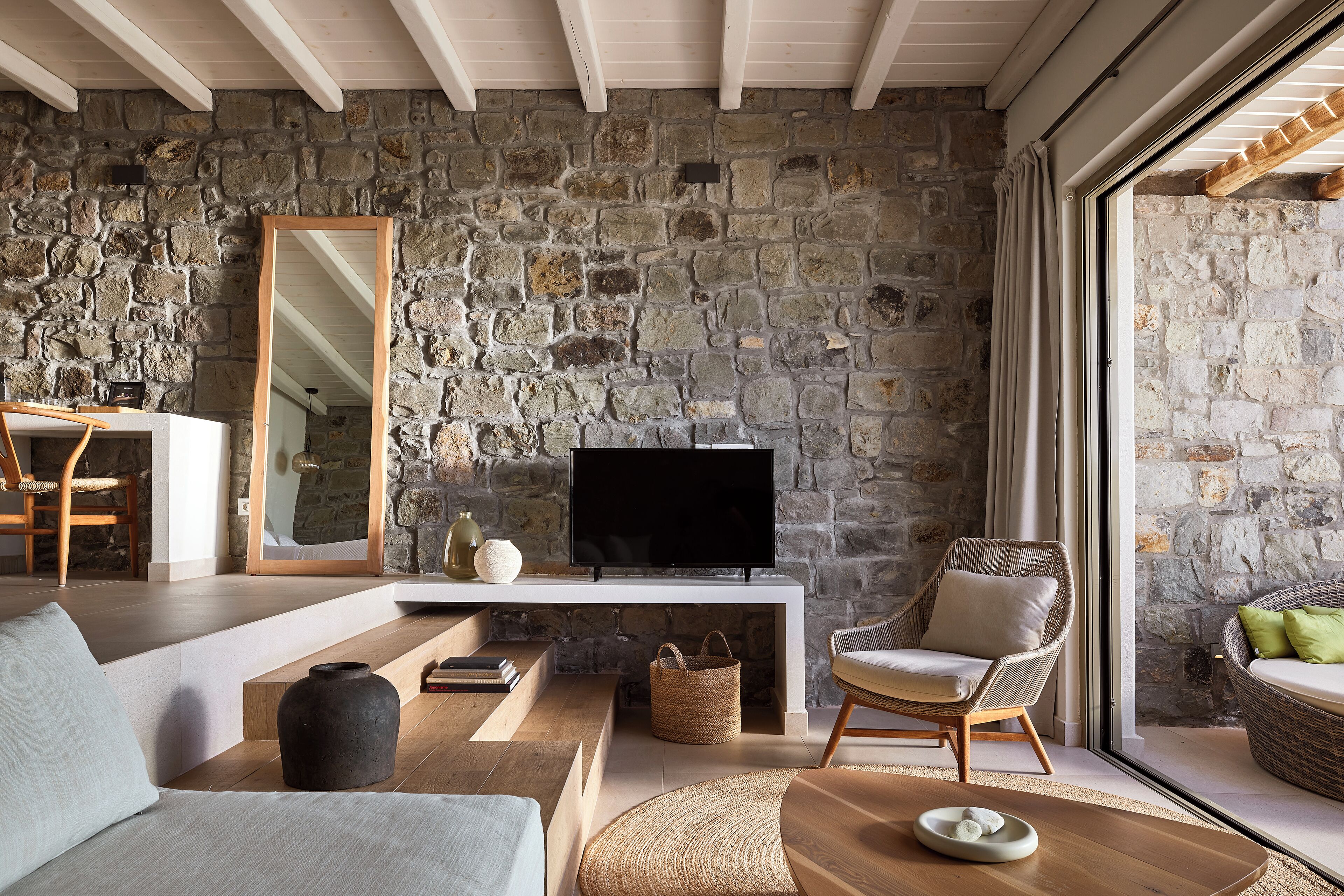 honeymoon suite with private pool and sea view | in-room safe, blackout curtains, soundproofing, iron/ironing board