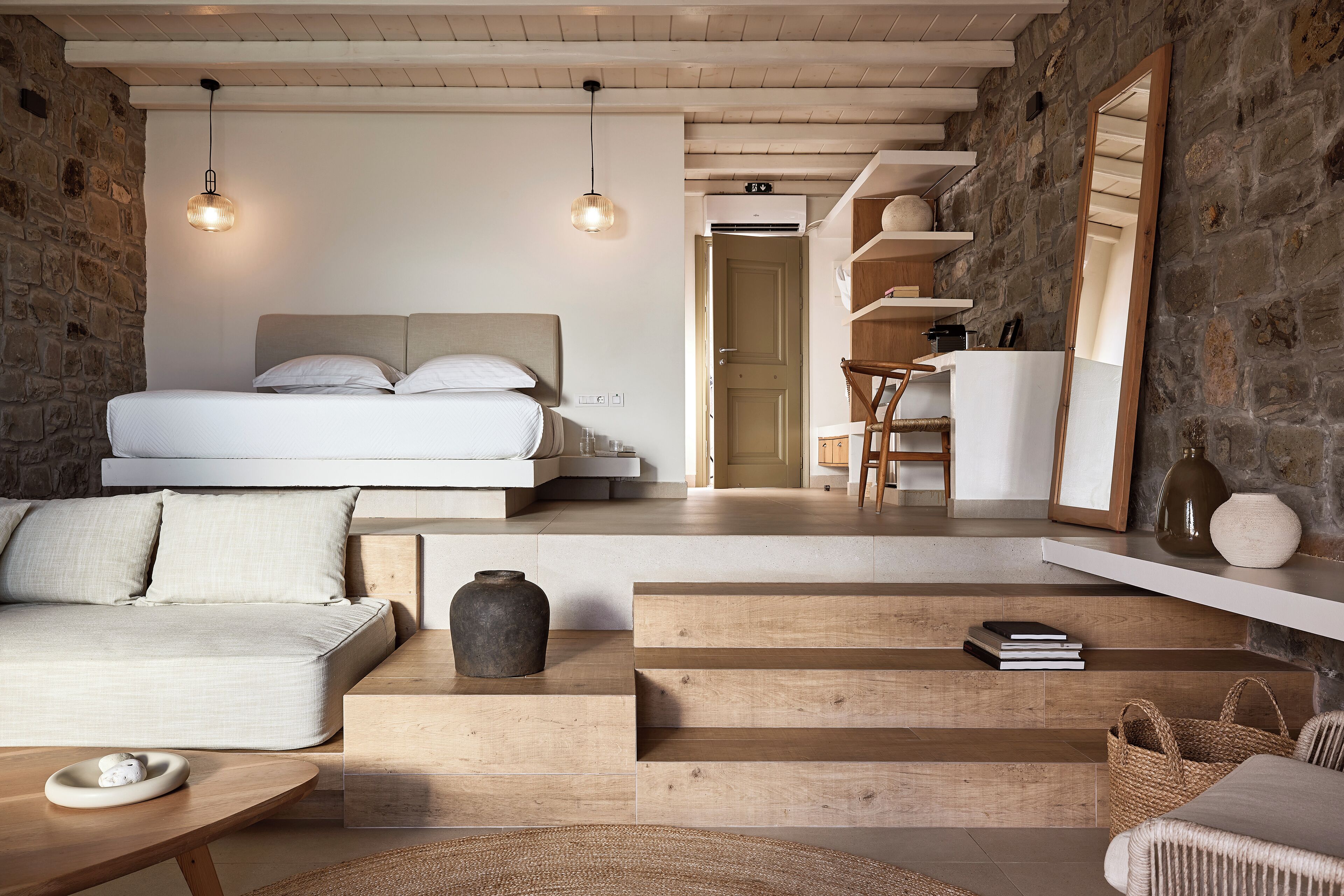 honeymoon suite with private pool and sea view | in-room safe, blackout curtains, soundproofing, iron/ironing board