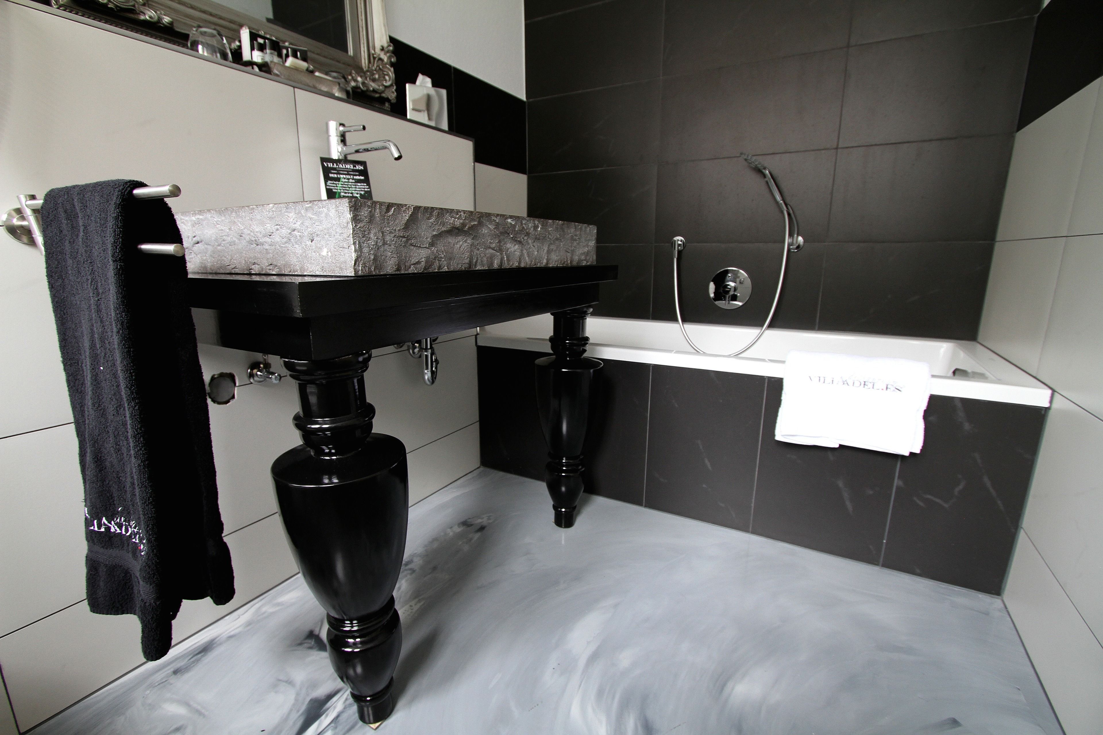 designer toiletries, hair dryer, bathrobes