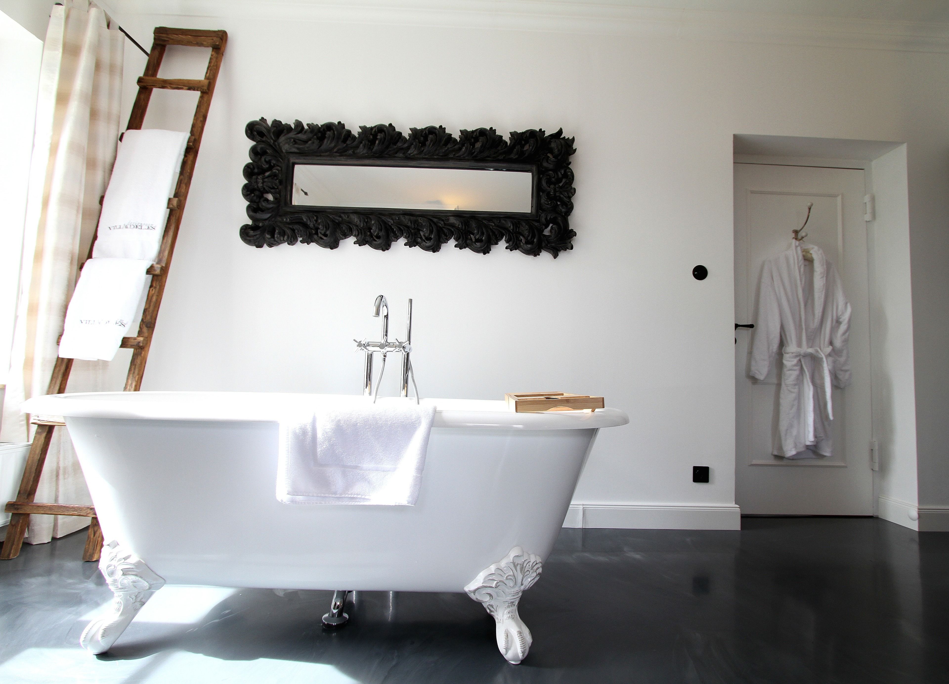 designer toiletries, hair dryer, bathrobes