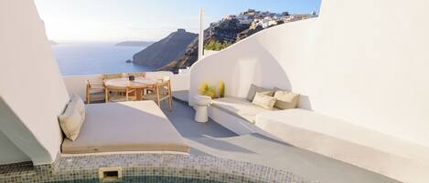 Luxe villa, 3 slaapkamers, uitzicht op zee, aan piste | Privéspabad