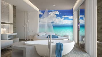 Minibar, coffres-forts dans les chambres, bureau, rideaux occultants