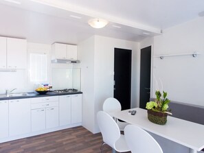 Mobile Home, 3 Bedrooms, Terrace, Pool View | Living area | Flat-screen TV - Kastanija Mobile Homes (Novigrad)