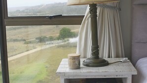 Luxury Room | Living area | 0-inch plasma TV with satellite channels, TV, Netflix - Fly me to the Moon Guest House (Mossel Bay)
