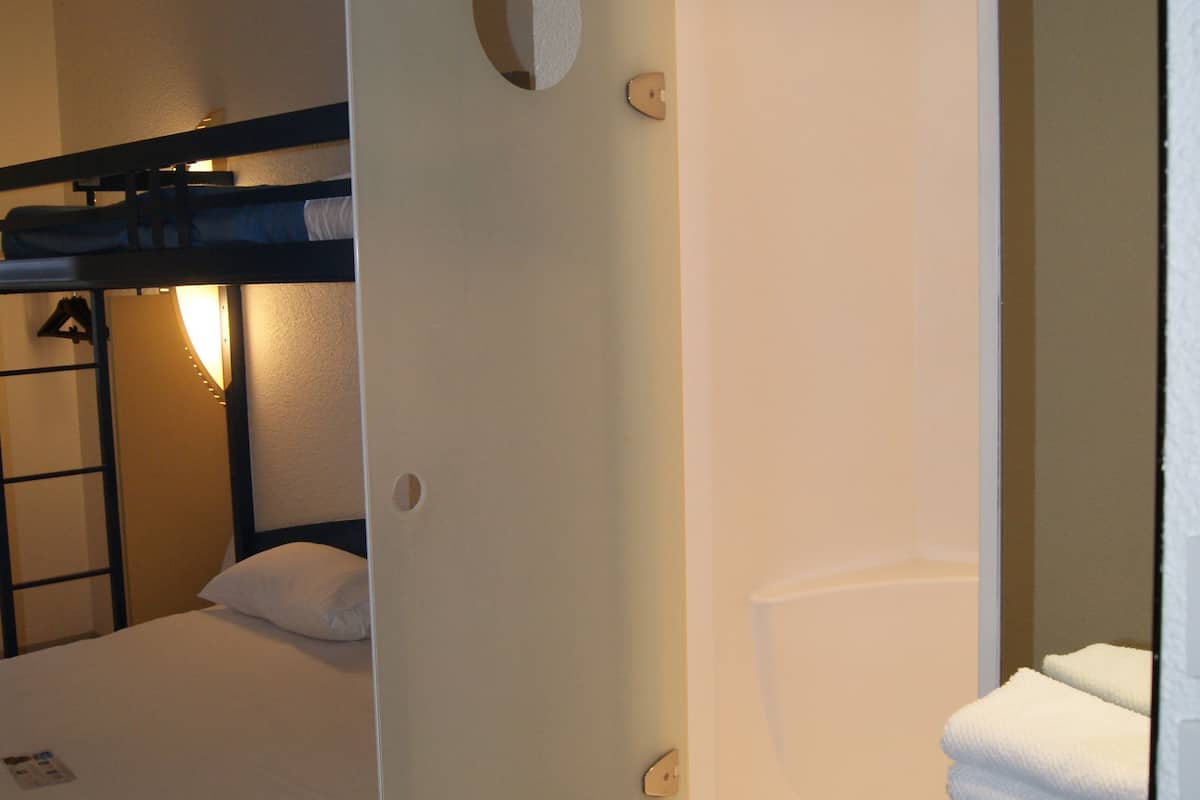 shower, eco-friendly toiletries, hair dryer, towels