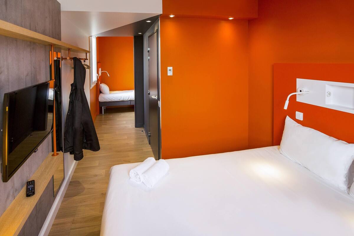 desk, blackout curtains, soundproofing, iron/ironing board