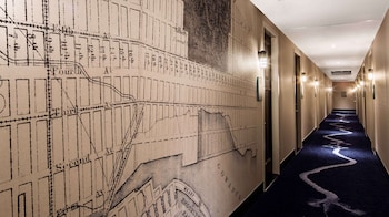 Premium bedding, down comforters, in-room safe, desk at Hilton Brooklyn New York