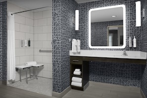 Studio Suite, 1 King Bed (Roll-in Shower) | Bathroom shower