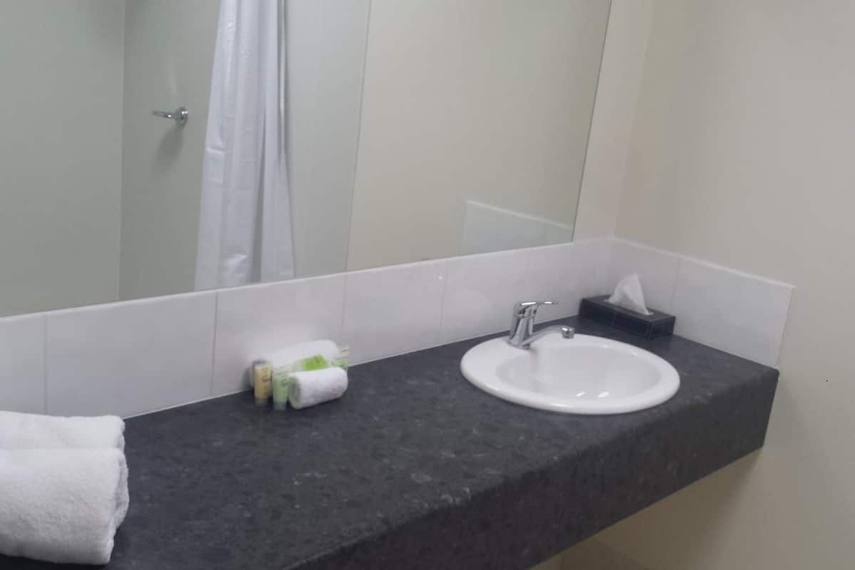 free toiletries, hair dryer, towels
