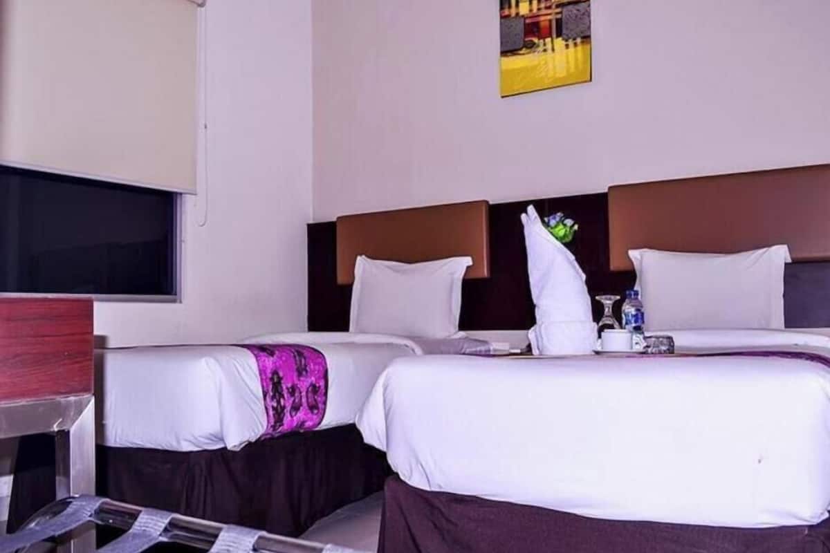Desk, free WiFi, bed sheets
