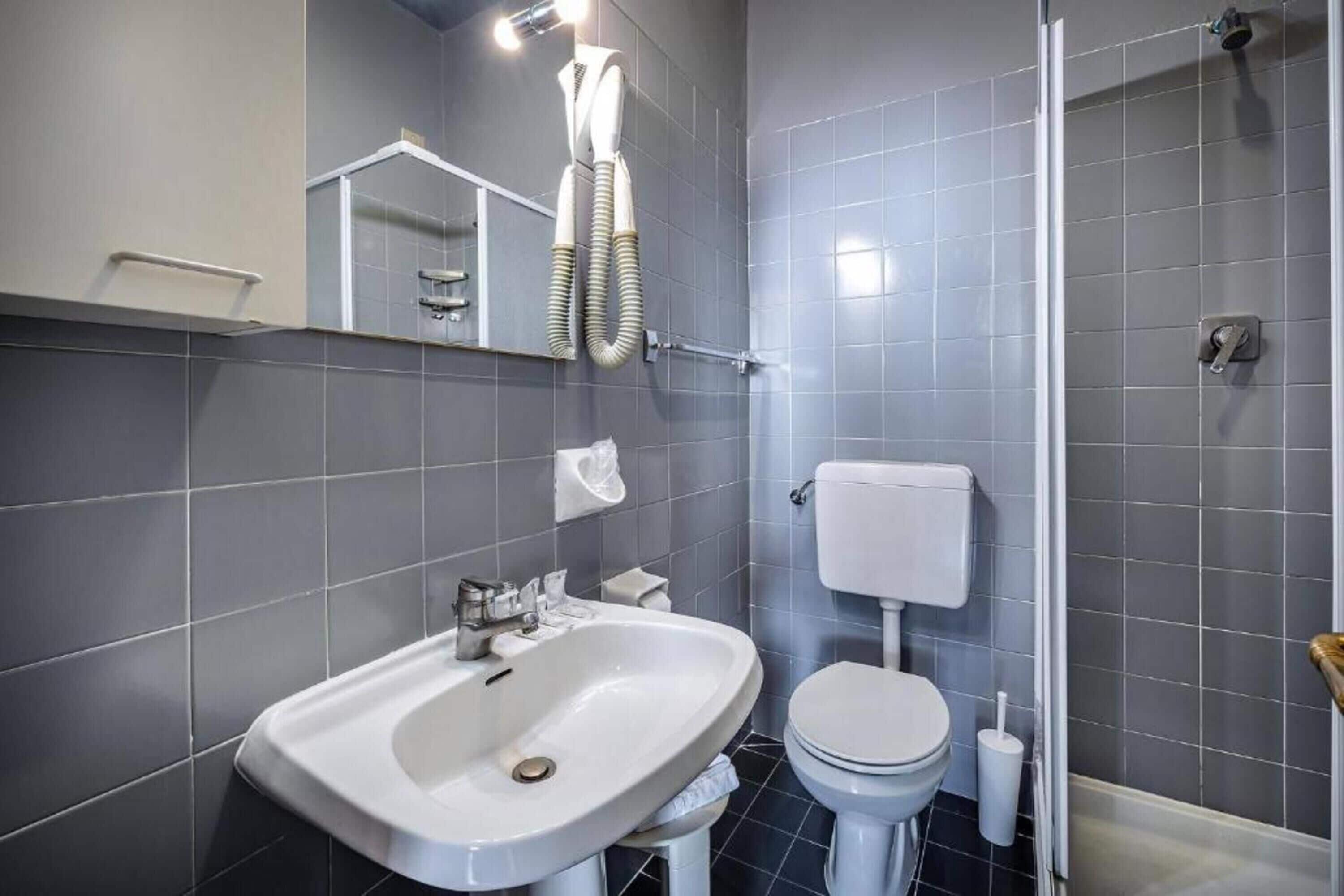 basic double room | bathroom | shower, free toiletries, bidet, towels
